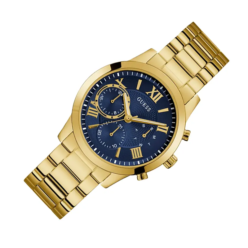 Guess Multi-function Blue Dial Gold Ladies Watch- U1070L6